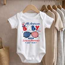 Load image into Gallery viewer, Personalized Baby Onesie USA Flag Patriotic Gift for Kids