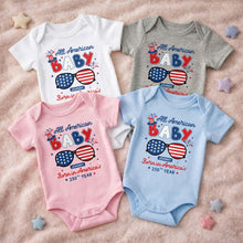 Load image into Gallery viewer, Personalized Baby Onesie USA Flag Patriotic Gift for Kids