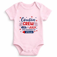 Load image into Gallery viewer, Personalized Cousin Crew Baby Onesie Custom Name 4th of July Gift