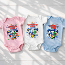 Load image into Gallery viewer, Personalized Soccer Ball Baby Onesie Custom Name Gift for Kids