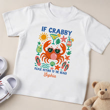 Load image into Gallery viewer, Personalized Youth T-Shirt Custom Name Beach Crab Gift