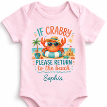 Load image into Gallery viewer, Personalized Crab Beach Baby Onesie Custom Name Gift