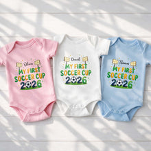 Load image into Gallery viewer, Personalized Baby Onesie Soccer Cup Custom Name Gift for Kids