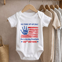 Load image into Gallery viewer, Personalized Baby Onesie 4th of July Handprint Gift Idea