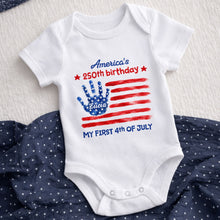 Load image into Gallery viewer, Personalized Baby Onesie Custom Name 4th of July Gift