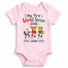 Load image into Gallery viewer, Personalized Baby Onesie Custom Name Soccer Gift for Kids
