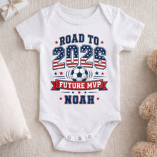 Load image into Gallery viewer, Personalized Custom Baby Onesie Road to Future MVP Gift for Baby