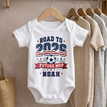 Load image into Gallery viewer, Personalized Custom Baby Onesie Road to Future MVP Gift for Baby