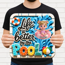 Load image into Gallery viewer, Personalized Wood Sign Custom Name Pool Decor for Kids