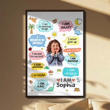 Load image into Gallery viewer, Personalized Dinosaur Affirmations Custom Poster for Kids