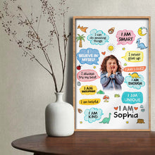 Load image into Gallery viewer, Personalized Dinosaur Affirmations Custom Poster for Kids