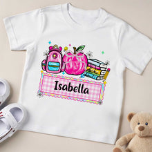 Load image into Gallery viewer, Personalized Kids T-Shirt Apple Backpack Design Custom Name Gift