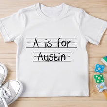 Load image into Gallery viewer, Personalized Custom Name Youth T-Shirt Alphabet Gift Idea