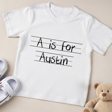 Load image into Gallery viewer, Personalized Custom Name Youth T-Shirt Alphabet Gift Idea