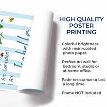 Load image into Gallery viewer, Personalized Affirmation Poster with Birth Month Flowers for Kids