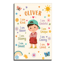 Load image into Gallery viewer, Personalized Kids Affirmations Custom Vertical Poster Art
