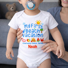 Load image into Gallery viewer, Personalized Baby Onesie Custom Name First Beach Vacation Gift