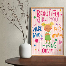 Load image into Gallery viewer, Personalized Vertical Poster Custom Name Gift for Kids Stars Hearts