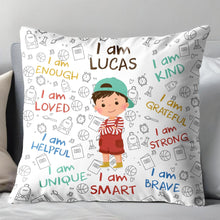 Load image into Gallery viewer, Personalized Kids Affirmation Pillow Custom Name Gift Decorative