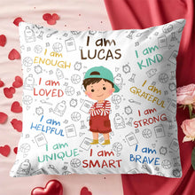 Load image into Gallery viewer, Personalized Kids Affirmation Pillow Custom Name Gift Decorative