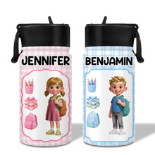 Load image into Gallery viewer, Personalized Kids Water Bottle Custom Name Foldable Straw BPA-Free Gift for Boys