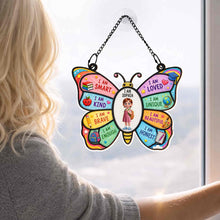 Load image into Gallery viewer, Personalized Butterfly Affirmation Suncatcher for Kids Custom Name Gift
