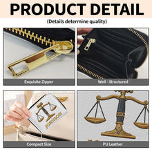 Load image into Gallery viewer, Personalized Custom Leather Wallet with Gavel for Lawyers