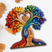 Load image into Gallery viewer, Personalized Love Is Love Rainbow Wood Plaque Custom Gift for Couples