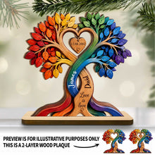 Load image into Gallery viewer, Personalized Love Is Love Rainbow Wood Plaque Custom Gift for Couples