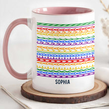 Load image into Gallery viewer, Personalized Accent Mug Custom Name Rainbow Pride Gift for Friends
