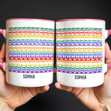 Load image into Gallery viewer, Personalized Accent Mug Custom Name Rainbow Pride Gift for Friends