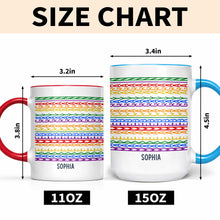 Load image into Gallery viewer, Personalized Accent Mug Custom Name Rainbow Pride Gift for Friends