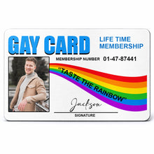Load image into Gallery viewer, Personalized Rainbow Aluminum Wallet Card Custom Name Gift for LGBT