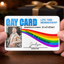 Load image into Gallery viewer, Personalized Rainbow Aluminum Wallet Card Custom Name Gift for LGBT