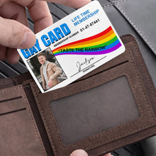 Load image into Gallery viewer, Personalized Rainbow Aluminum Wallet Card Custom Name Gift for LGBT
