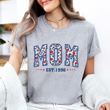 Load image into Gallery viewer, Personalized Floral Family Established Year T-Shirt for Mom & Dad