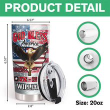 Load image into Gallery viewer, Personalized Eagle Patriot Tumbler Custom Name Gift for Independence Day