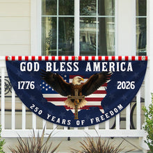 Load image into Gallery viewer, Personalized 250 Years of Freedom Non-Pleated Fan Flag Gift for Family Fourth of July