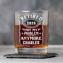 Load image into Gallery viewer, Personalized Retirement Rock Glass Custom Name Gift for Dad