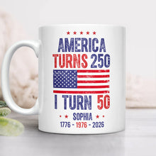 Load image into Gallery viewer, Personalized 250th Anniversary USA Mug Custom Name Gift