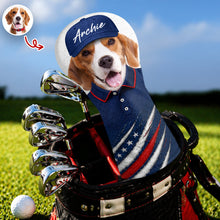 Load image into Gallery viewer, Personalized Pet Photo Golf Head Cover with American Flag Gift for Dog Dad