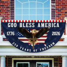 Load image into Gallery viewer, Personalized 250 Years of Freedom Non-Pleated Fan Flag Gift for Family Fourth of July