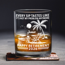 Load image into Gallery viewer, Personalized Rock Glass Custom Name Retirement Gift for Him