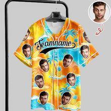 Load image into Gallery viewer, Personalized Tropical Floral Baseball Jersey Custom Photo Gift for Dad