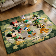 Load image into Gallery viewer, Personalized St. Patrick's Day Doormat Family Gift with Disney Characters