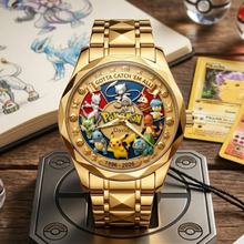 Load image into Gallery viewer, Personalized Pokemon Men's Wrist Watch Custom Engraved Gift for Movie Fans