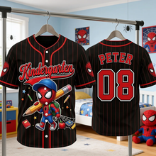 Load image into Gallery viewer, Personalized Spider-Man Baseball Jersey Custom Name Kids Gift Back to School