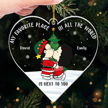 Load image into Gallery viewer, Personalized Heart Shaped Acrylic Ornament for Couples - Custom Christmas Gift