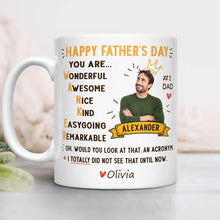 Load image into Gallery viewer, Personalized Dad Acronym Coffee Mug Funny Gift for Father's Day