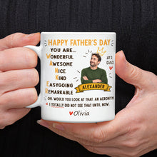 Load image into Gallery viewer, Personalized Dad Acronym Coffee Mug Funny Gift for Father's Day